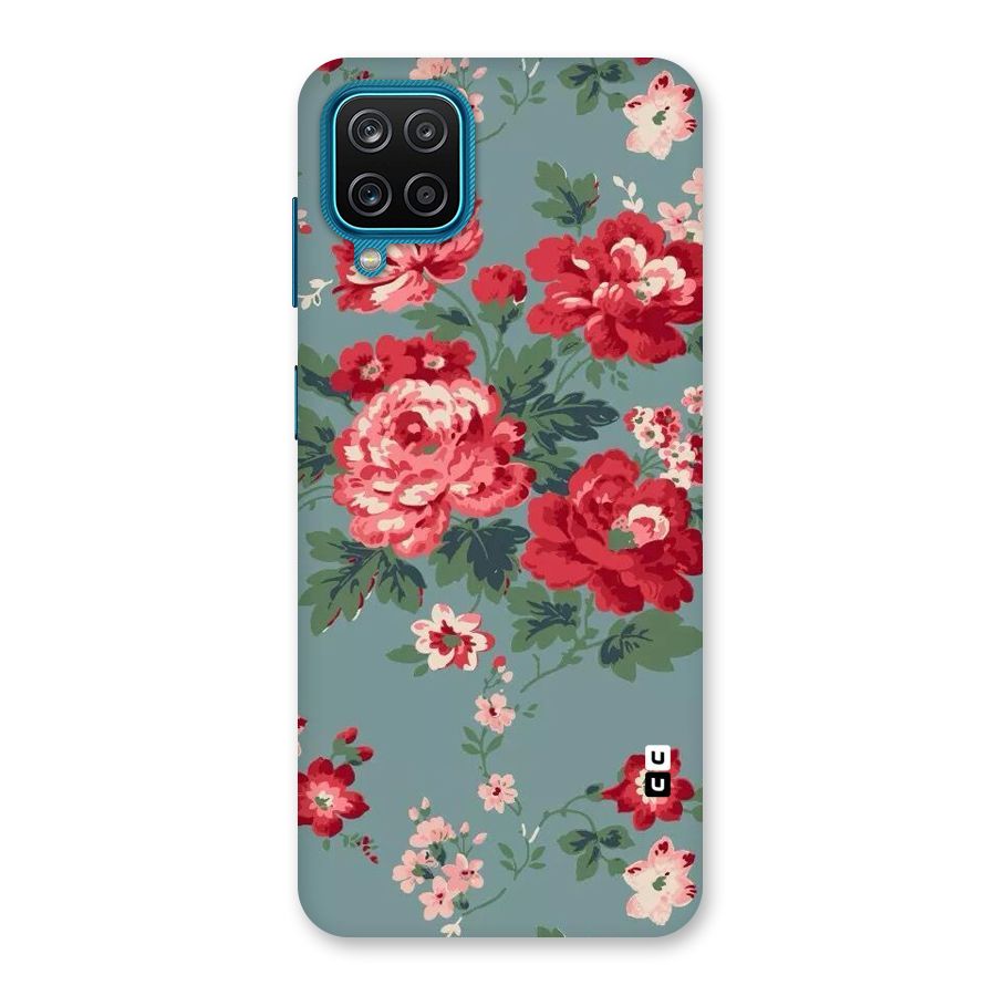 Aesthetic Floral Red Back Case for Galaxy M12