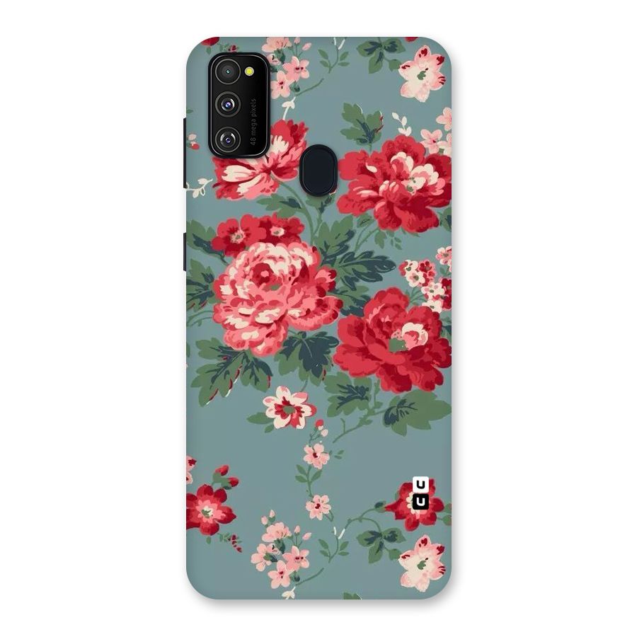 Aesthetic Floral Red Back Case for Galaxy M30s