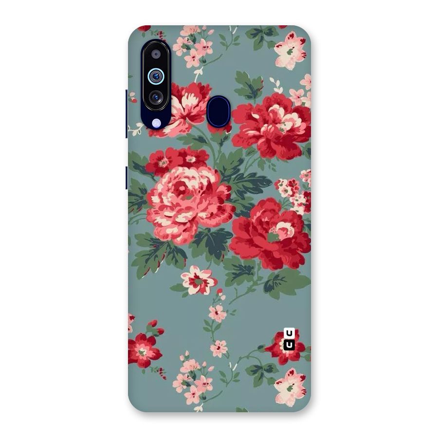 Aesthetic Floral Red Back Case for Galaxy M40