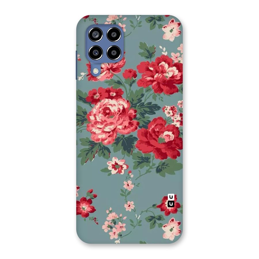 Aesthetic Floral Red Back Case for Galaxy M53 5G