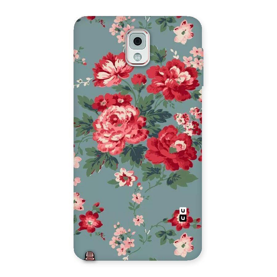 Aesthetic Floral Red Back Case for Galaxy Note 3