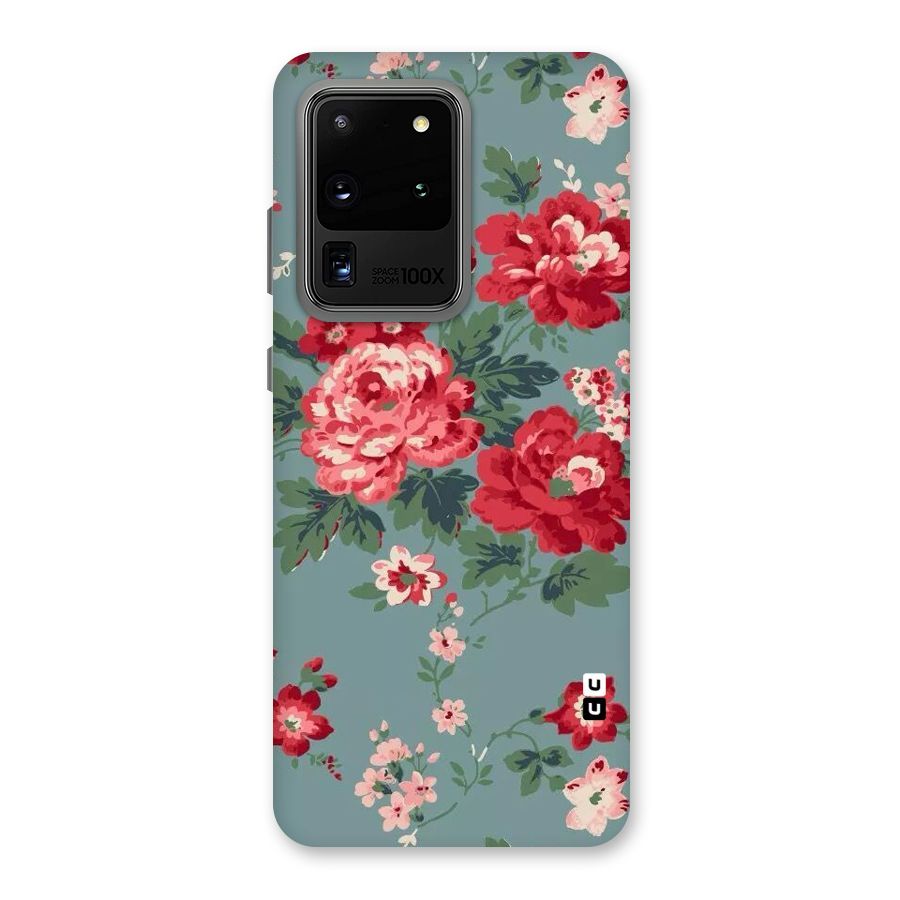 Aesthetic Floral Red Back Case for Galaxy S20 Ultra