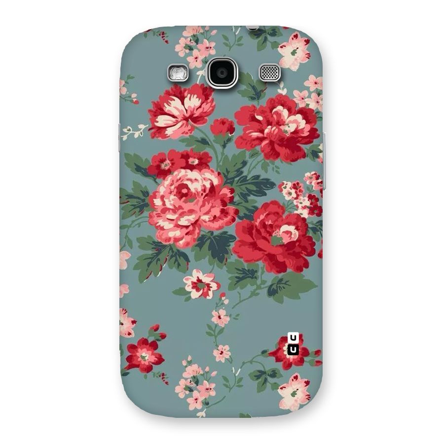 Aesthetic Floral Red Back Case for Galaxy S3