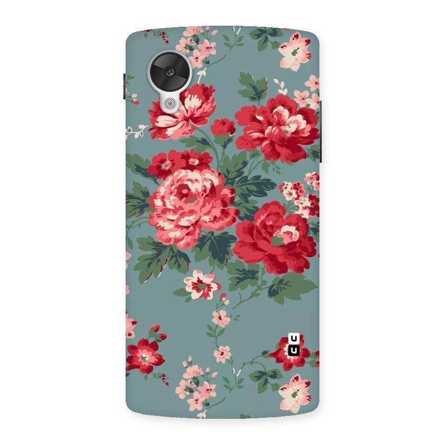 Aesthetic Floral Red Back Case for Google Nexsus 5
