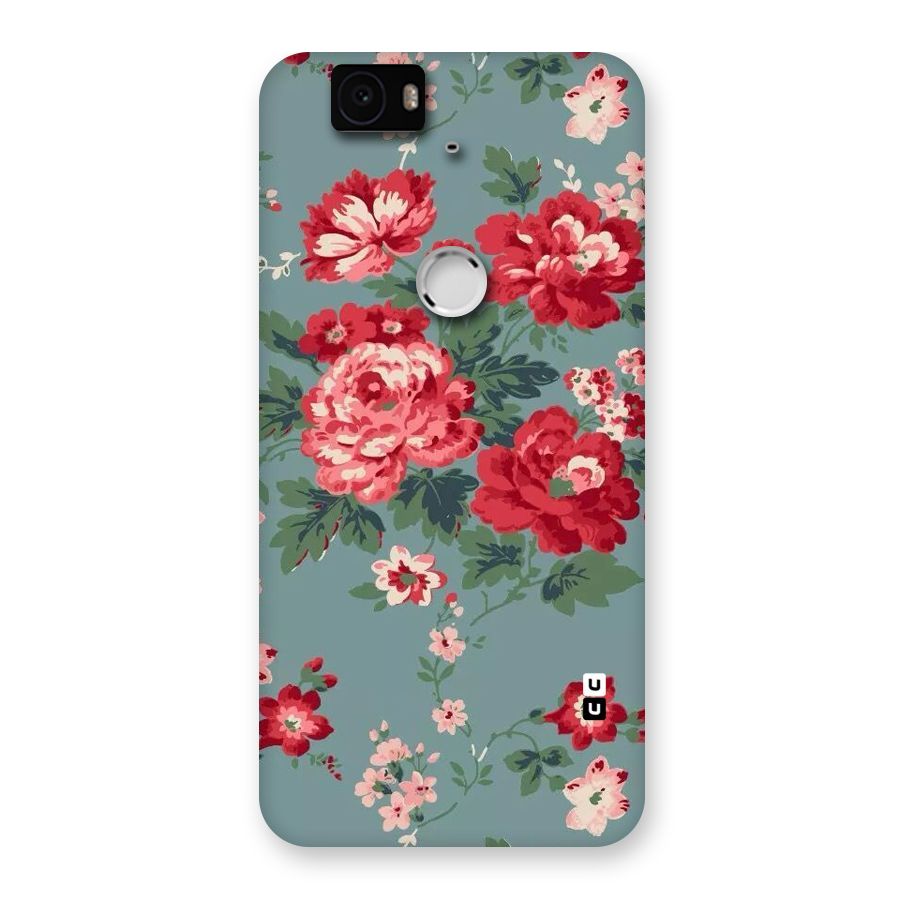Aesthetic Floral Red Back Case for Google Nexus-6P