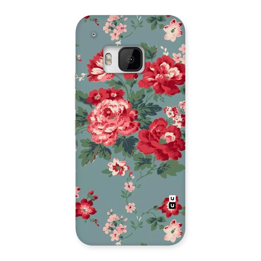 Aesthetic Floral Red Back Case for HTC One M9