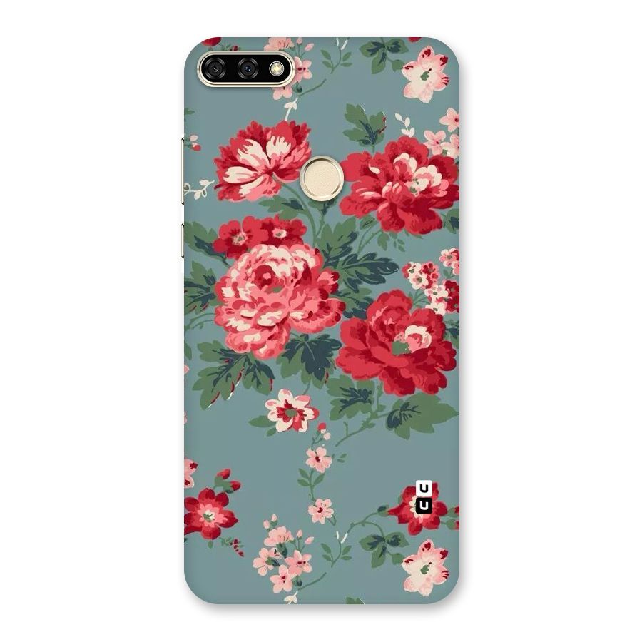 Aesthetic Floral Red Back Case for Honor 7A
