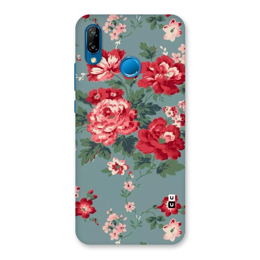 Aesthetic Floral Red Back Case for Huawei P20 Lite