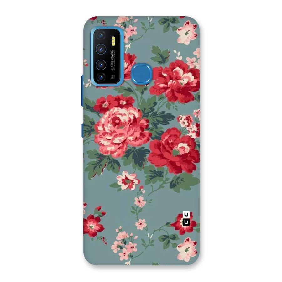Aesthetic Floral Red Back Case for Infinix Hot 9