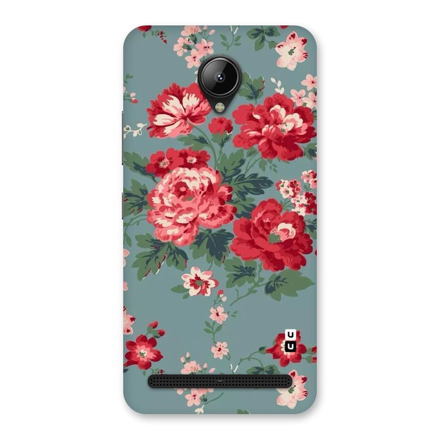 Aesthetic Floral Red Back Case for Lenovo C2