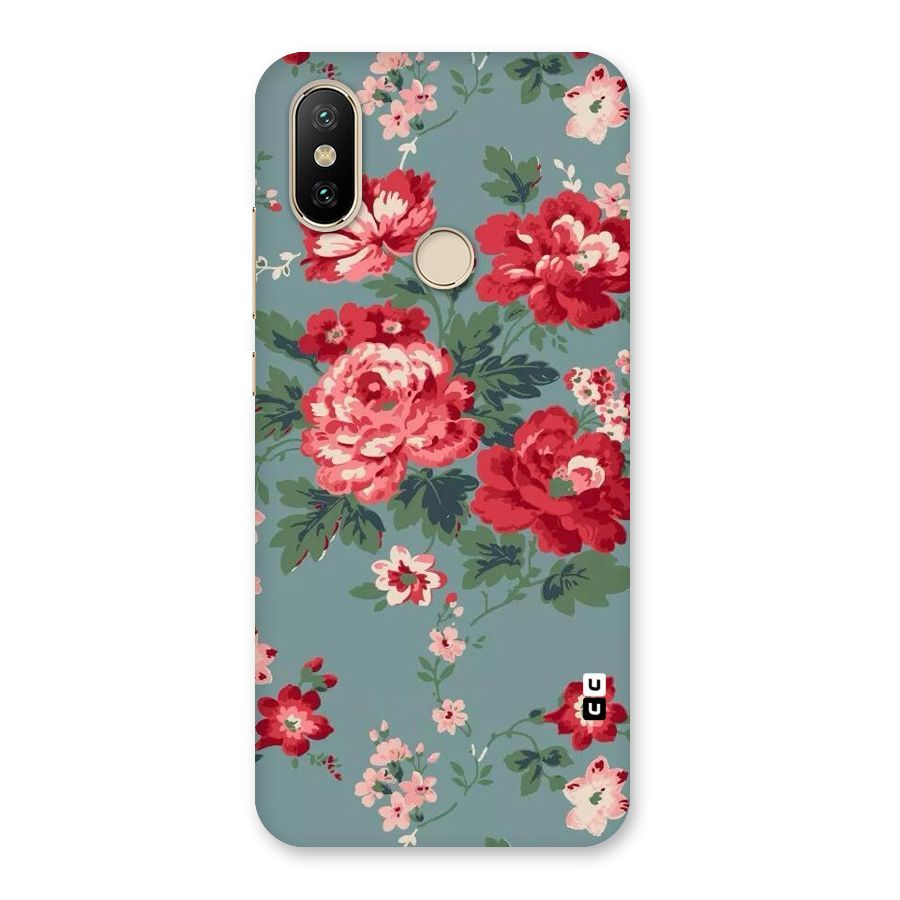 Aesthetic Floral Red Back Case for Mi A2