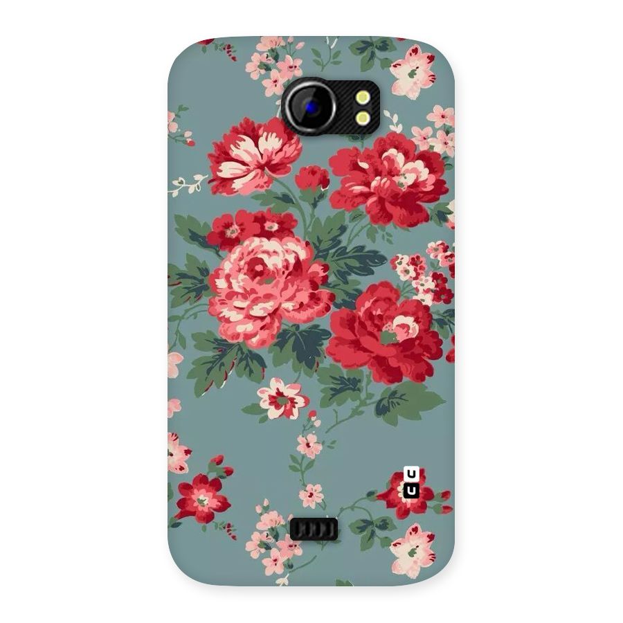 Aesthetic Floral Red Back Case for Micromax Canvas 2 A110