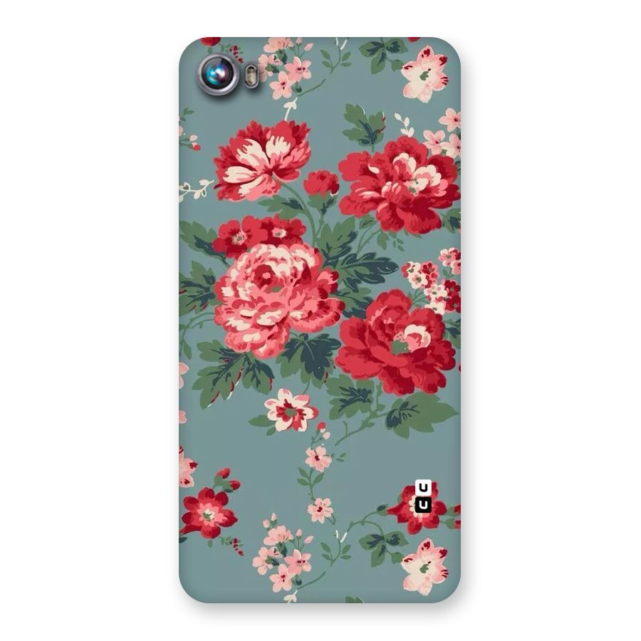 Aesthetic Floral Red Back Case for Micromax Canvas Fire 4 A107