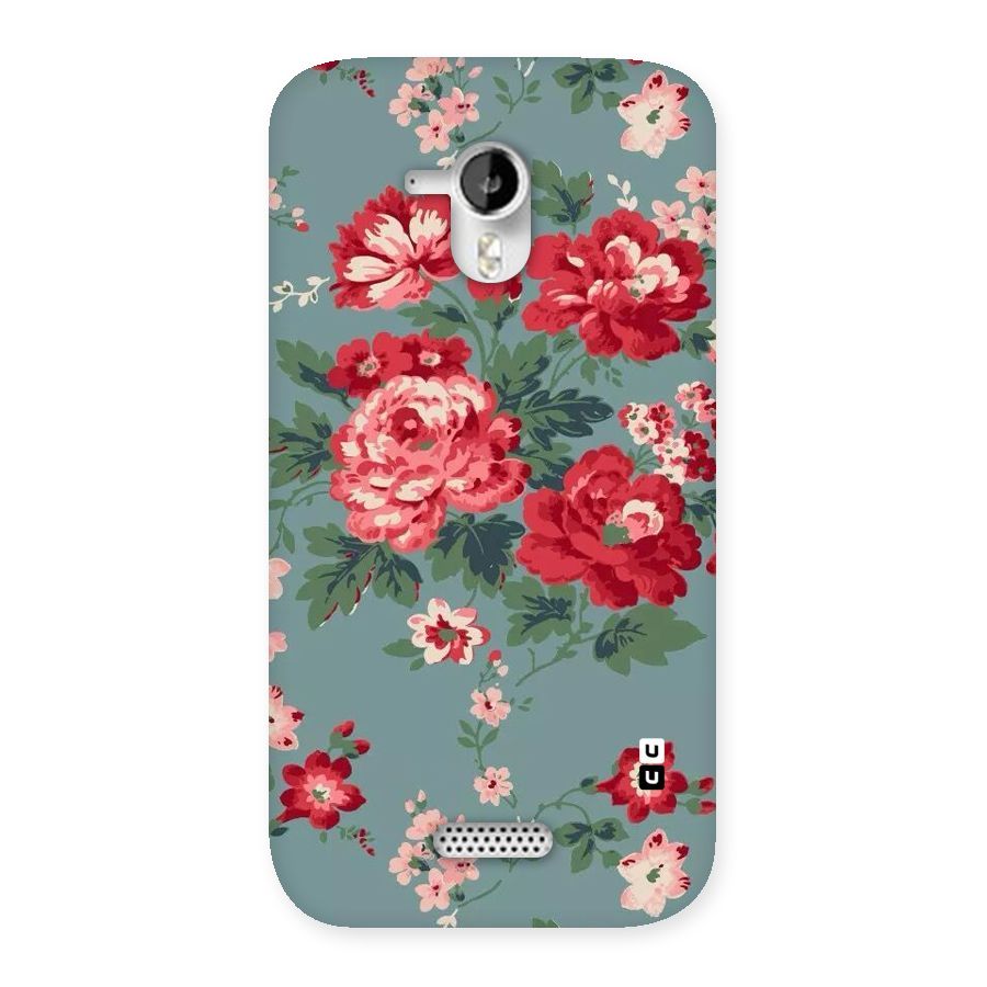 Aesthetic Floral Red Back Case for Micromax Canvas HD A116
