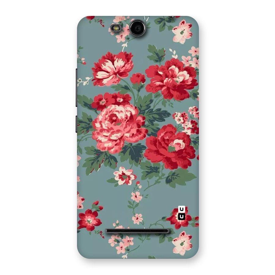 Aesthetic Floral Red Back Case for Micromax Canvas Juice 3 Q392