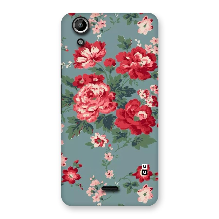 Aesthetic Floral Red Back Case for Micromax Canvas Selfie Lens Q345