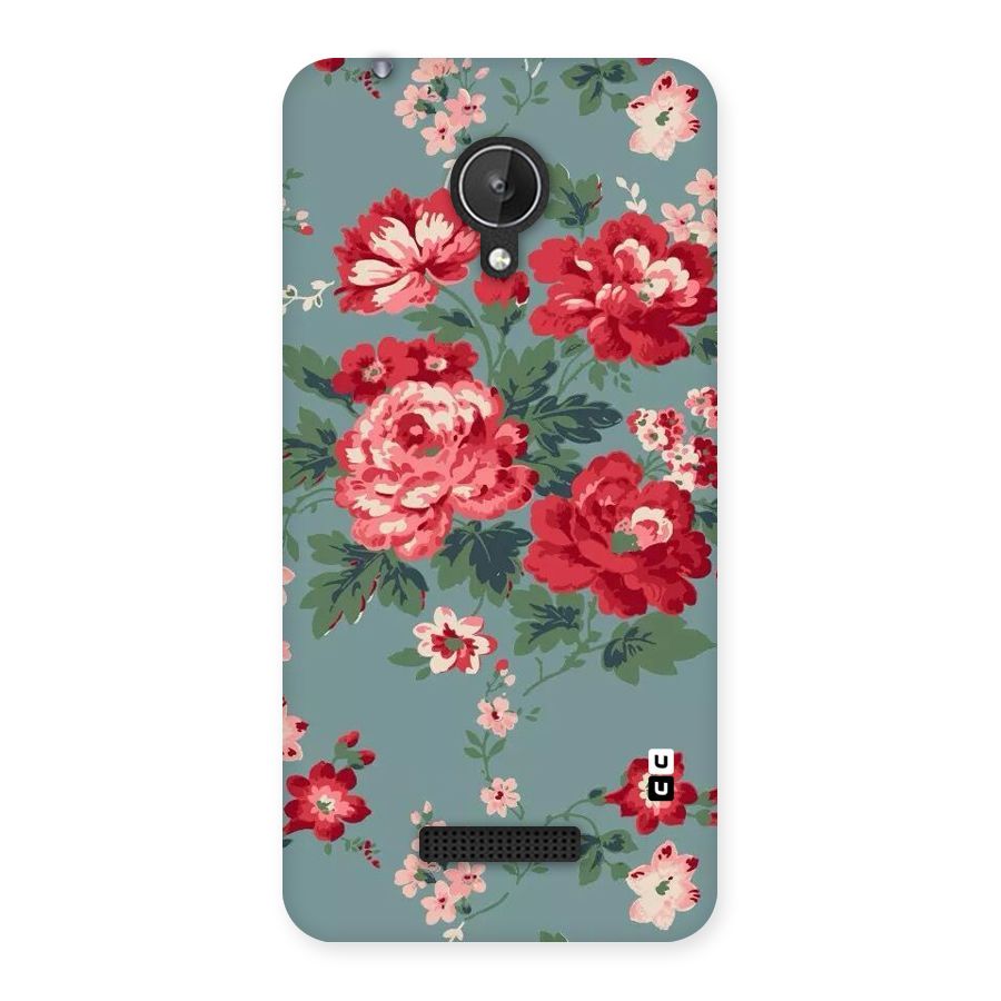 Aesthetic Floral Red Back Case for Micromax Canvas Spark Q380
