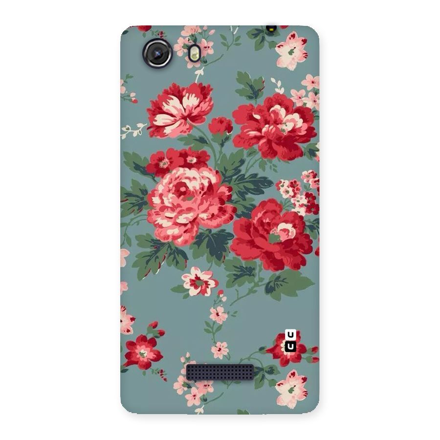 Aesthetic Floral Red Back Case for Micromax Unite 3