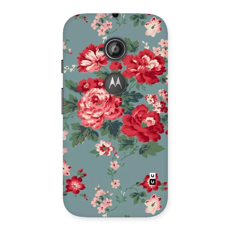 Aesthetic Floral Red Back Case for Moto E 2nd Gen