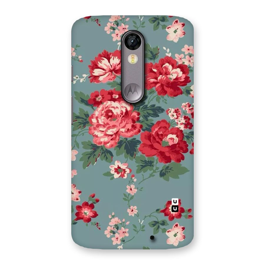 Aesthetic Floral Red Back Case for Moto X Force