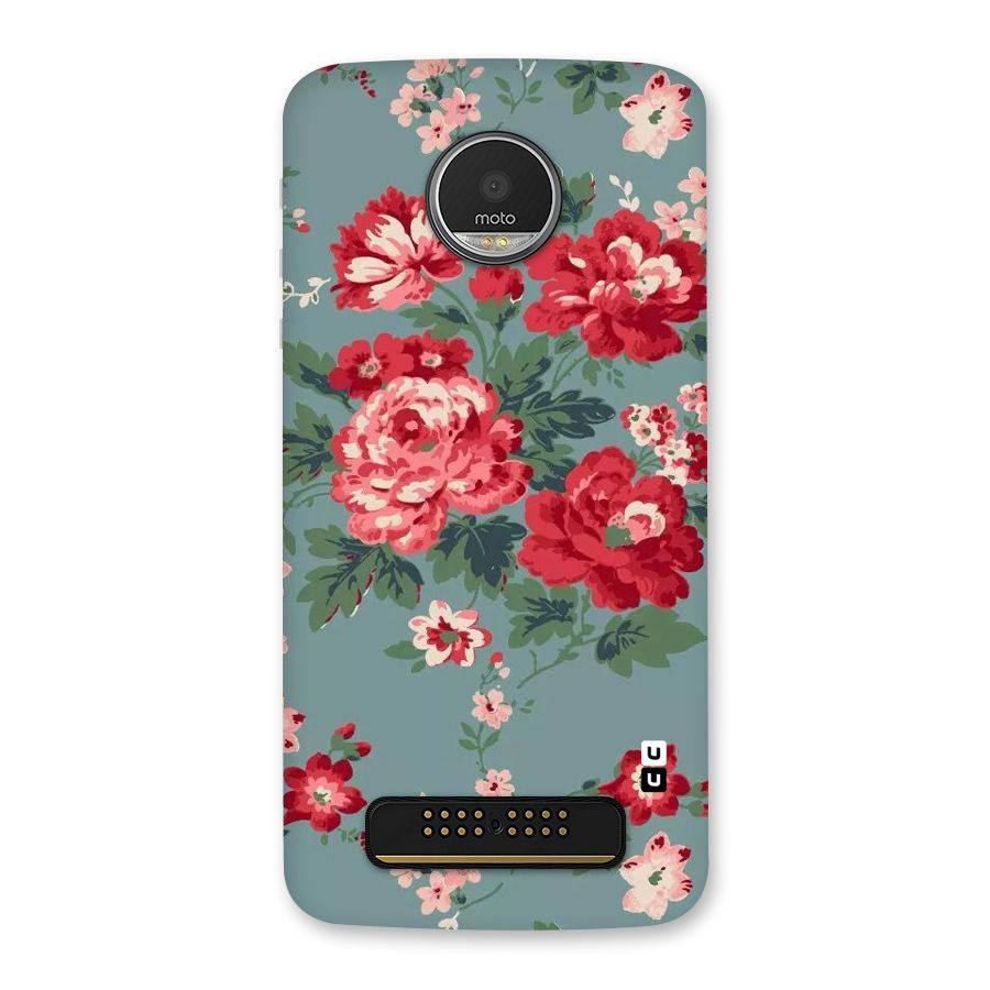 Aesthetic Floral Red Back Case for Moto Z Play
