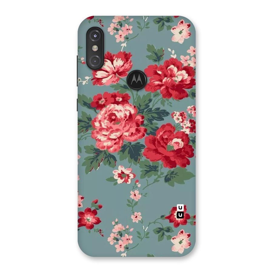 Aesthetic Floral Red Back Case for Motorola One Power