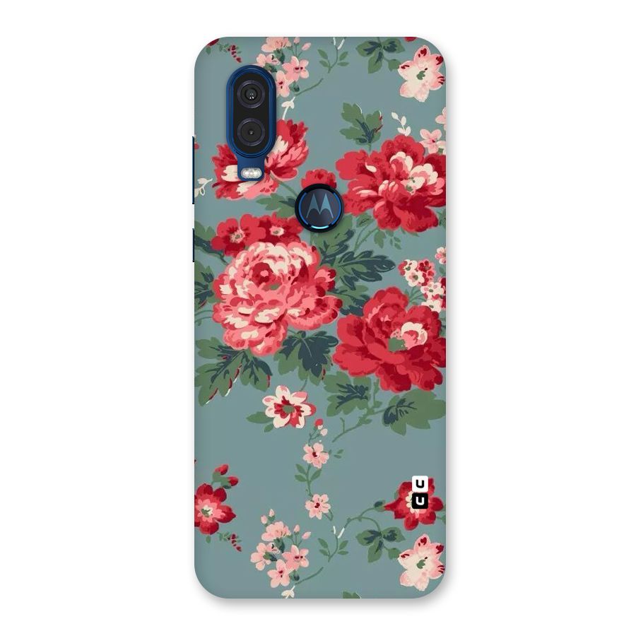 Aesthetic Floral Red Back Case for Motorola One Vision