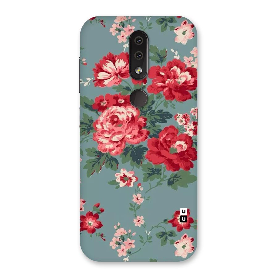 Aesthetic Floral Red Back Case for Nokia 4.2