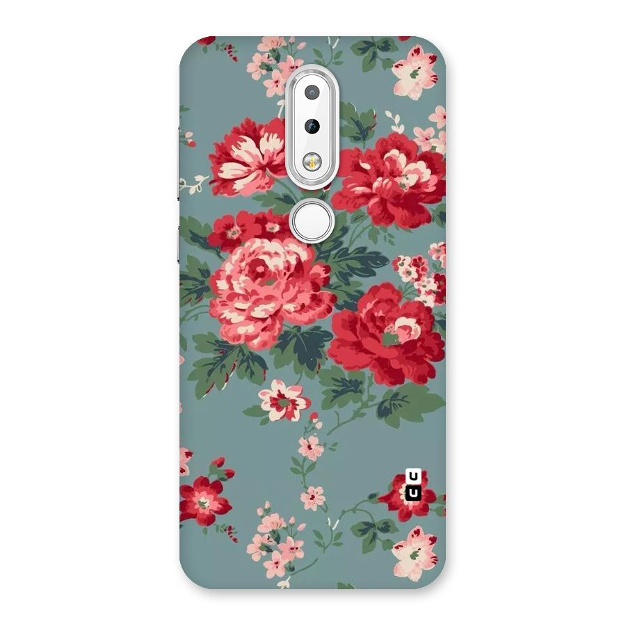 Aesthetic Floral Red Back Case for Nokia 6.1 Plus