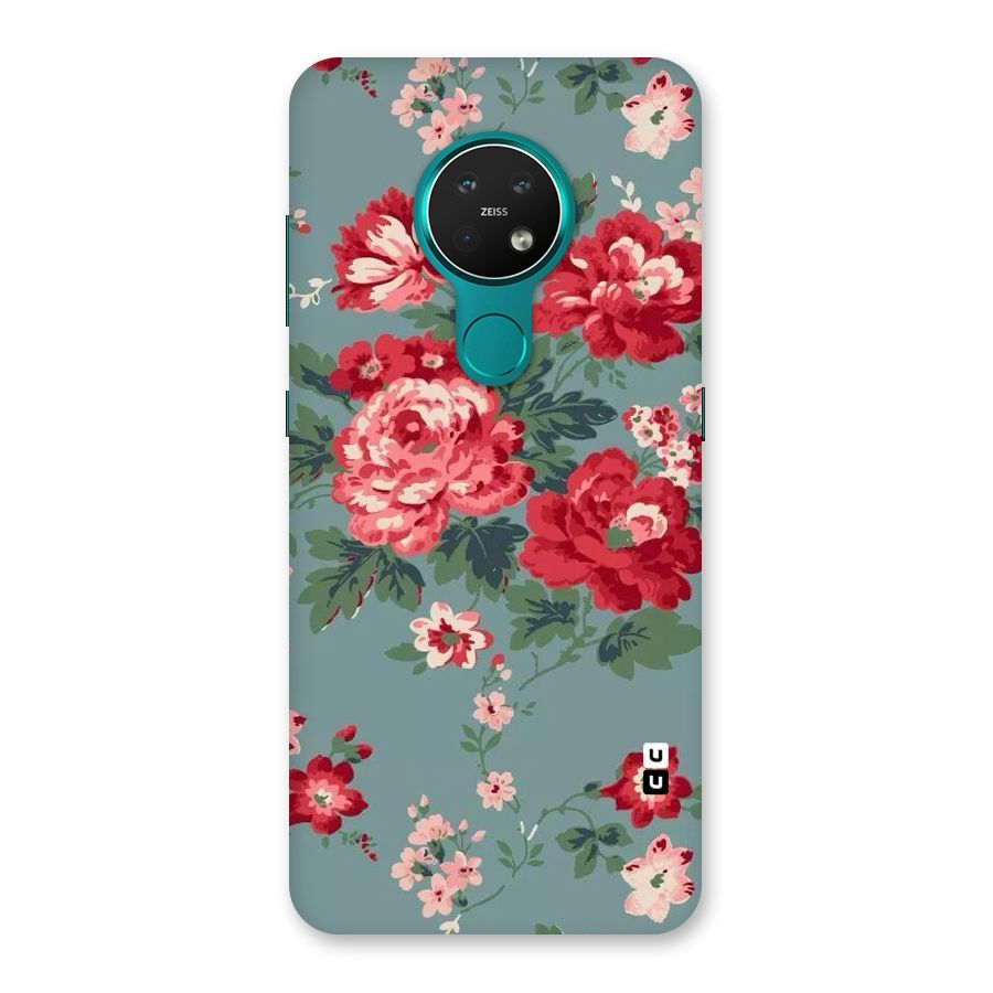 Aesthetic Floral Red Back Case for Nokia 7.2