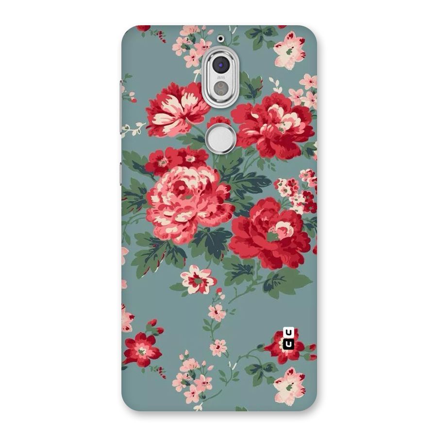Aesthetic Floral Red Back Case for Nokia 7