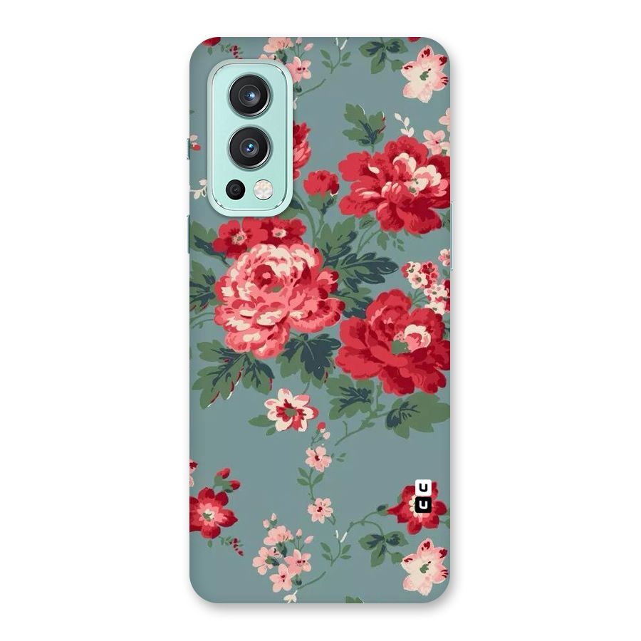Aesthetic Floral Red Back Case for OnePlus Nord 2 5G