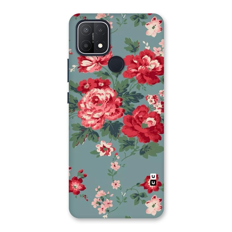 Aesthetic Floral Red Back Case for Oppo A15s