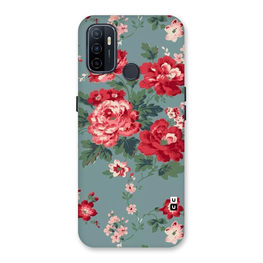 Aesthetic Floral Red Back Case for Oppo A32