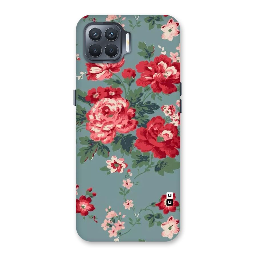 Aesthetic Floral Red Back Case for Oppo F17 Pro