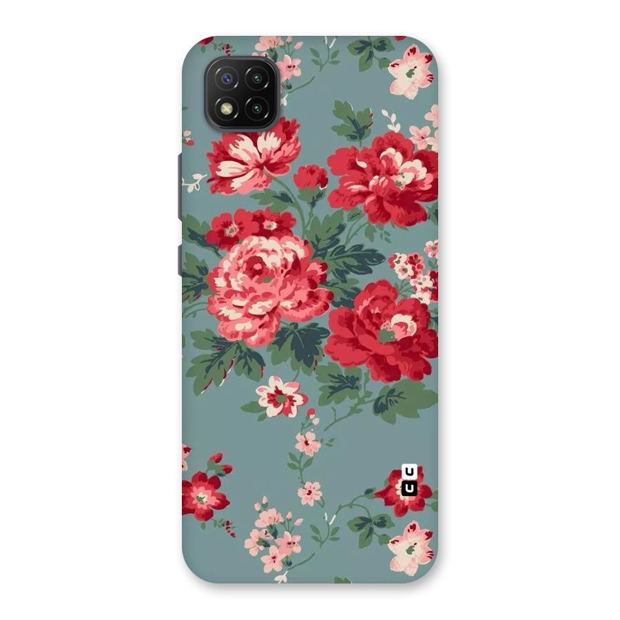 Aesthetic Floral Red Back Case for Poco C3