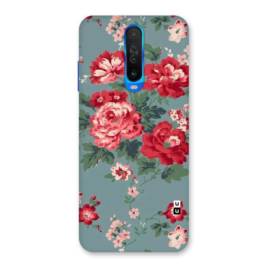 Aesthetic Floral Red Back Case for Poco X2
