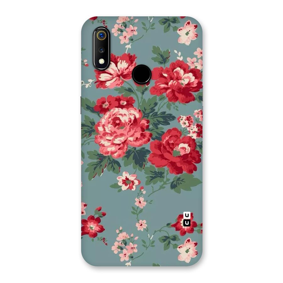 Aesthetic Floral Red Back Case for Realme 3