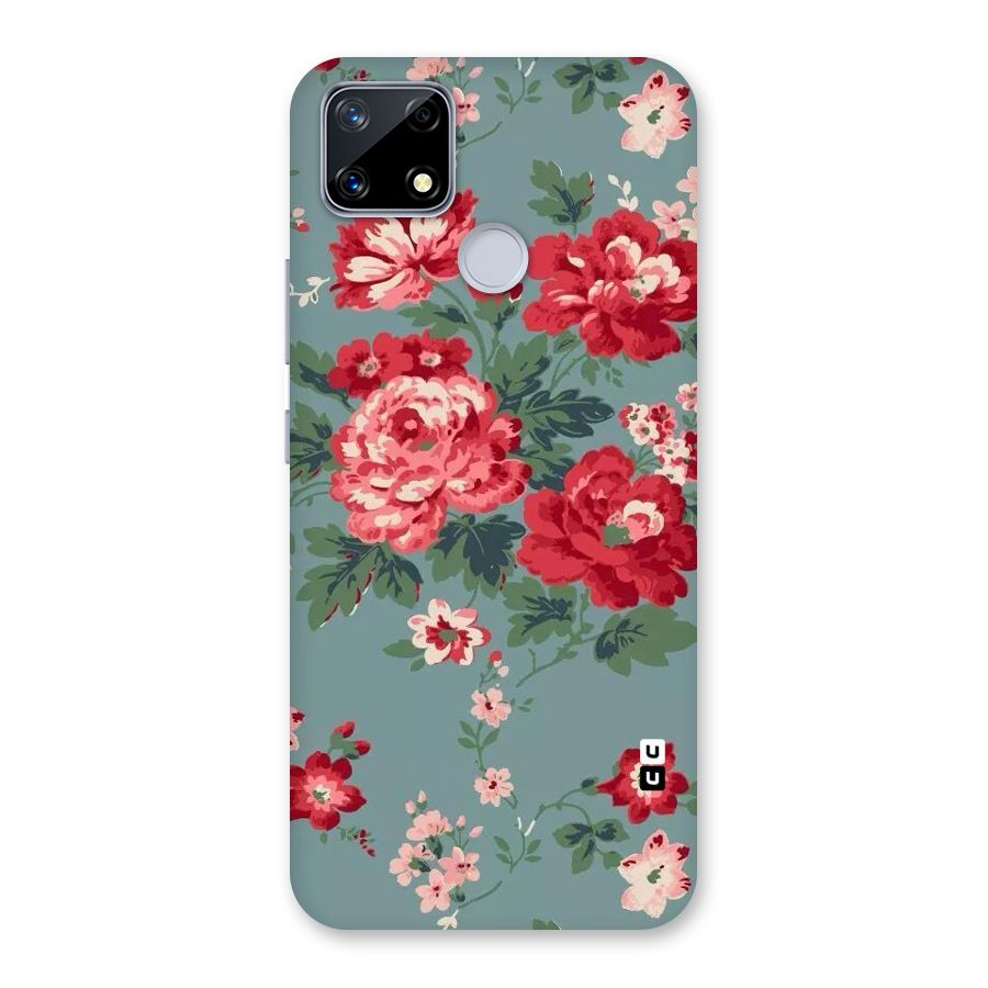 Aesthetic Floral Red Back Case for Realme Narzo 20