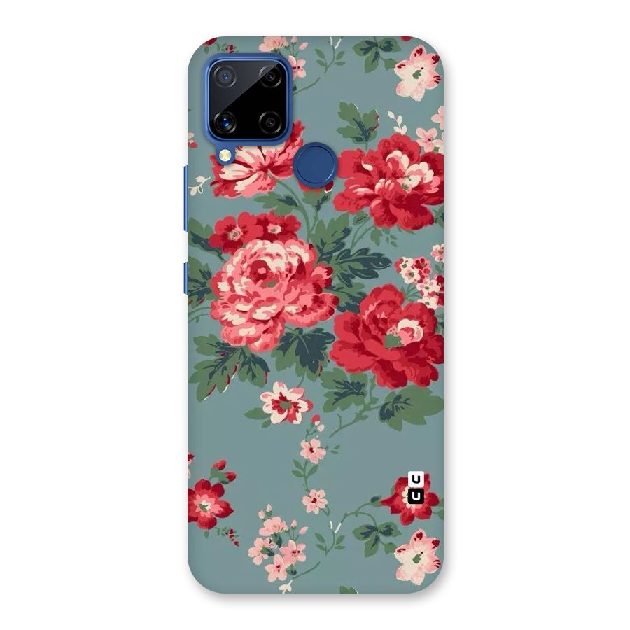 Aesthetic Floral Red Back Case for Realme Narzo 30A