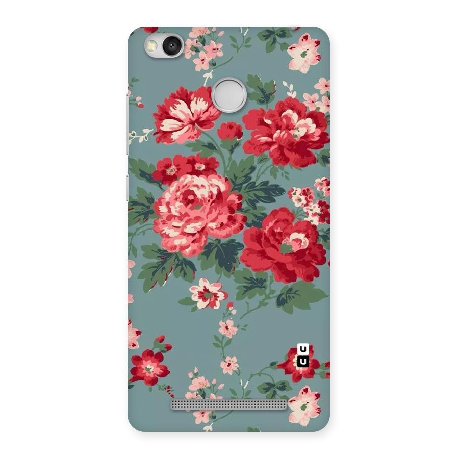 Aesthetic Floral Red Back Case for Redmi 3S Prime