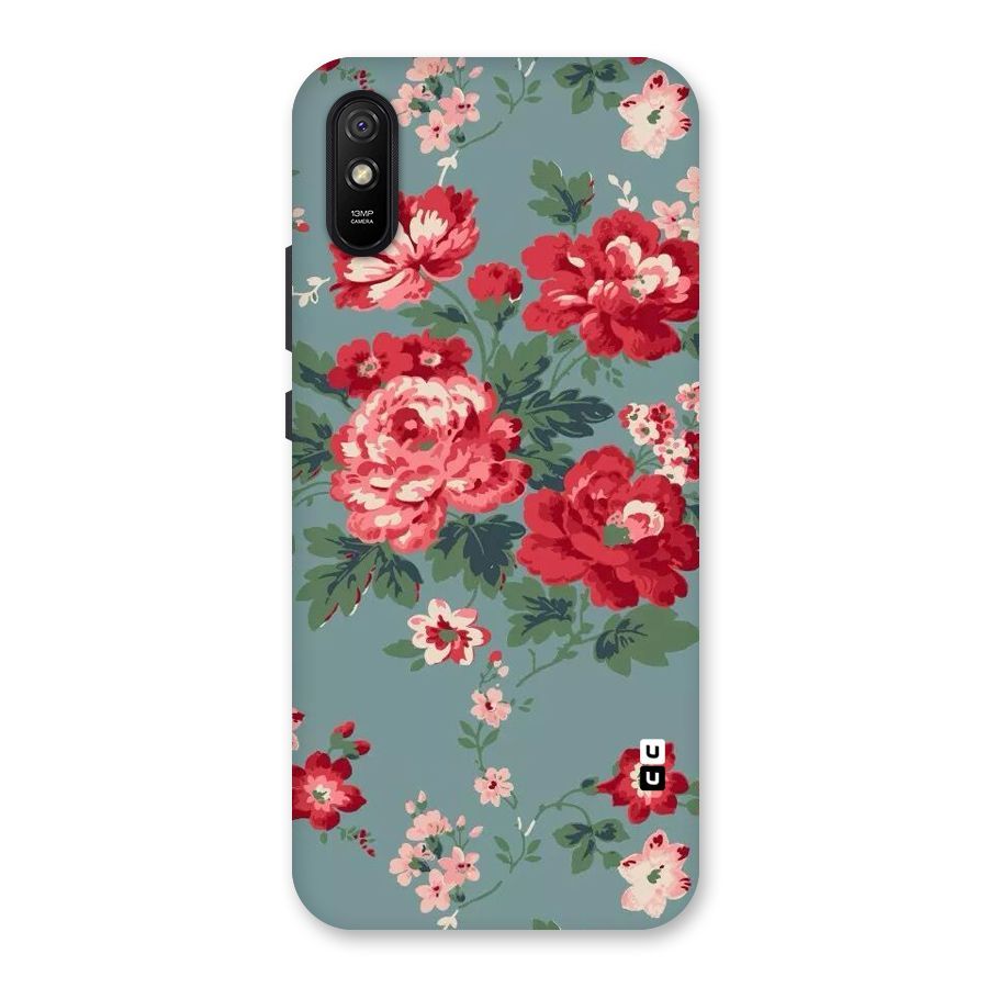 Aesthetic Floral Red Back Case for Redmi 9i