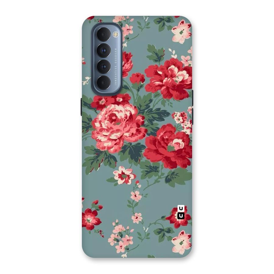 Aesthetic Floral Red Back Case for Reno4 Pro