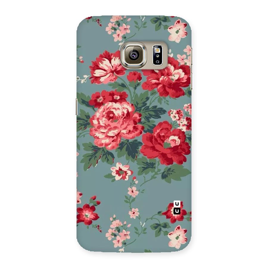 Aesthetic Floral Red Back Case for Samsung Galaxy S6 Edge