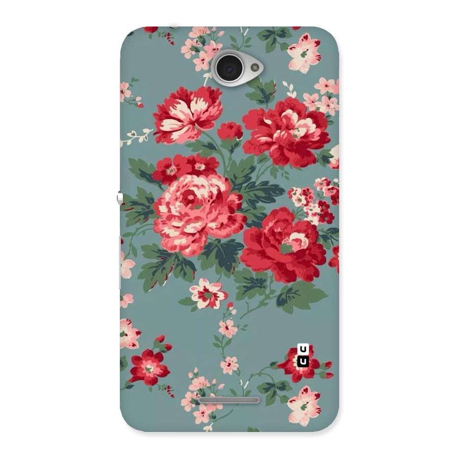 Aesthetic Floral Red Back Case for Sony Xperia E4