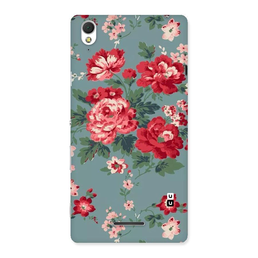 Aesthetic Floral Red Back Case for Sony Xperia T3
