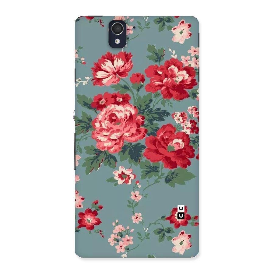 Aesthetic Floral Red Back Case for Sony Xperia Z