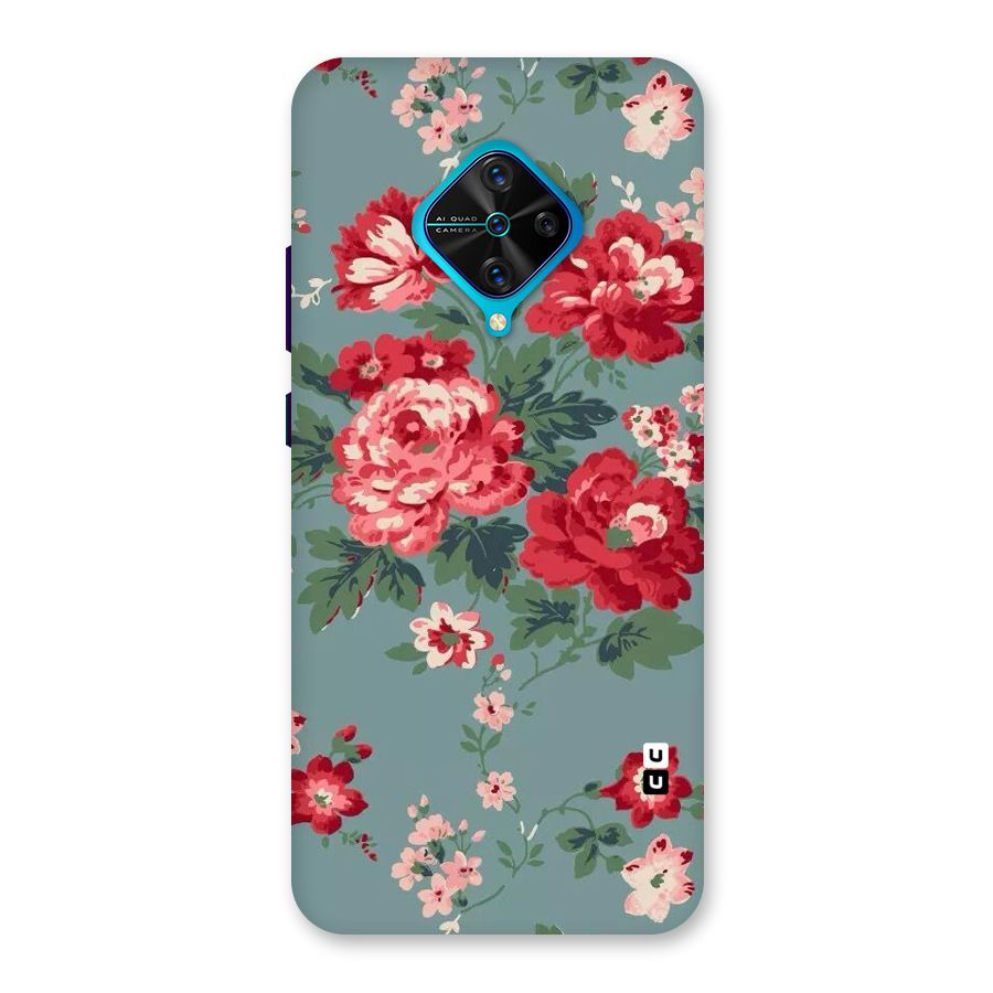 Aesthetic Floral Red Back Case for Vivo S1 Pro
