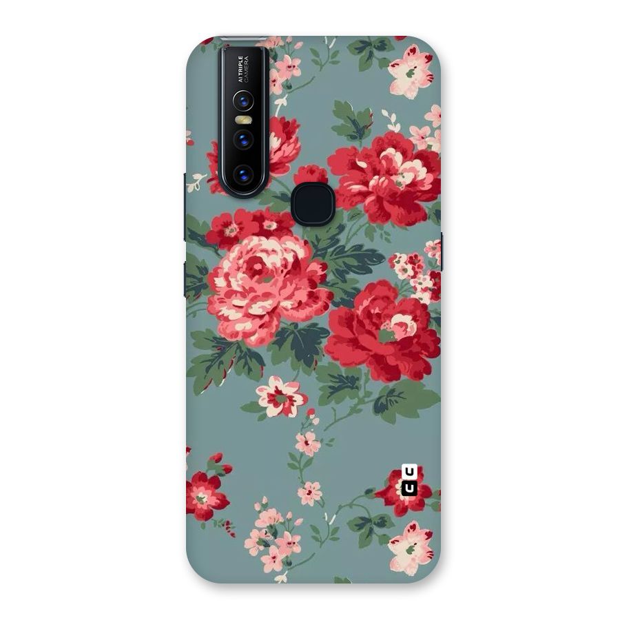 Aesthetic Floral Red Back Case for Vivo V15
