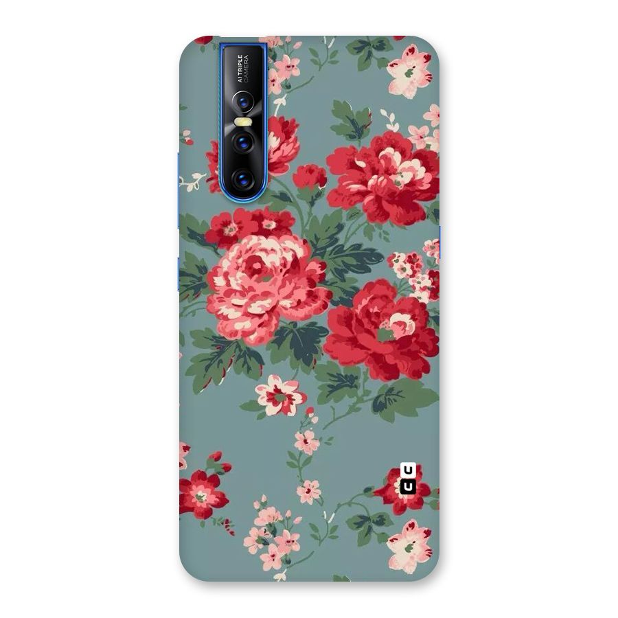 Aesthetic Floral Red Back Case for Vivo V15 Pro
